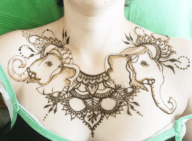 Marvelous Chest Henna Design