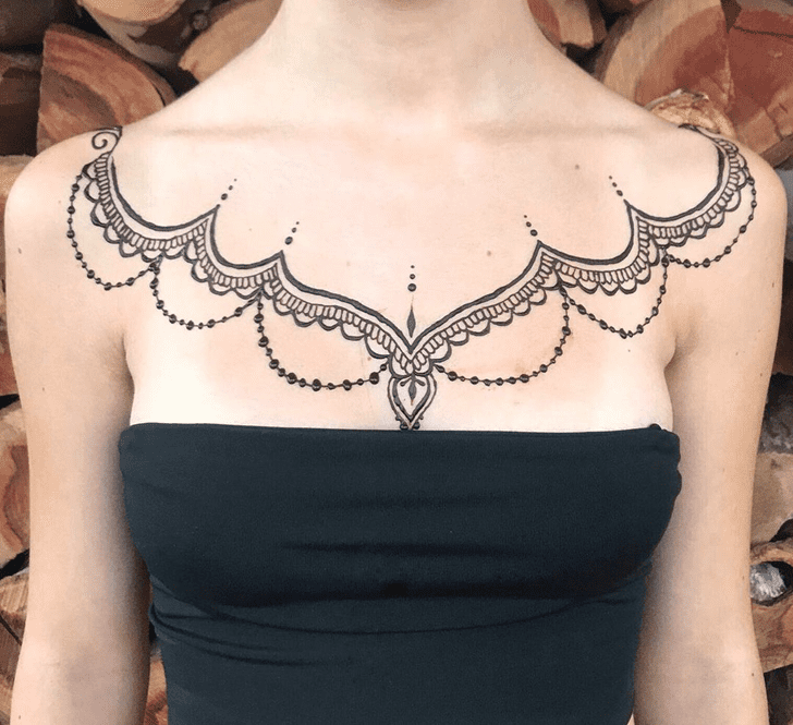 Nice Chest Henna Design