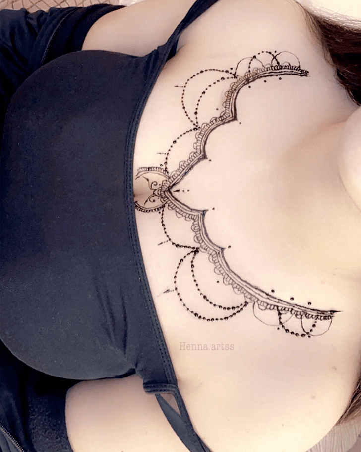 Shapely Chest Henna Design