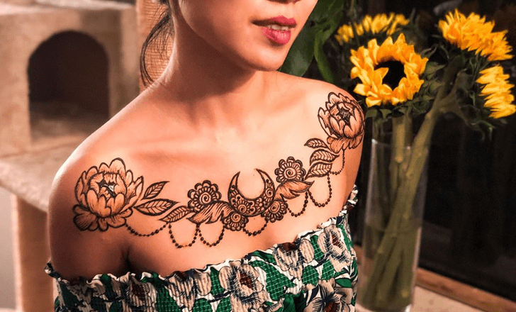 Sightly Chest Henna Design