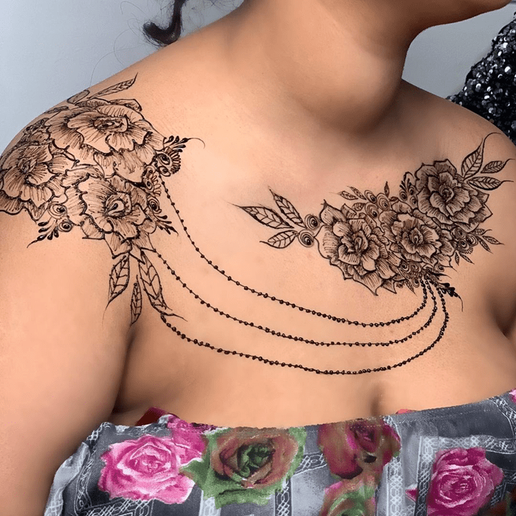 Splendid Chest Henna Design