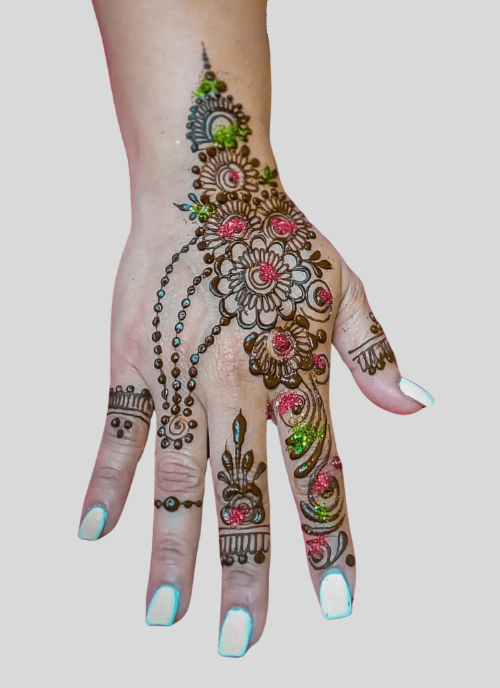 Comely Durga Puja Henna Design