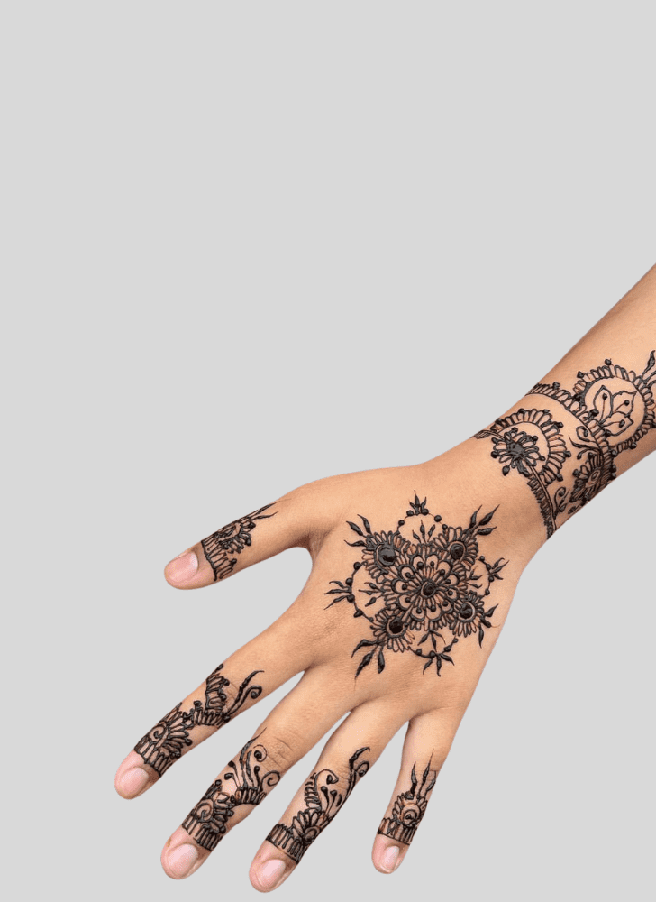 Delicate Durga Puja Henna Design