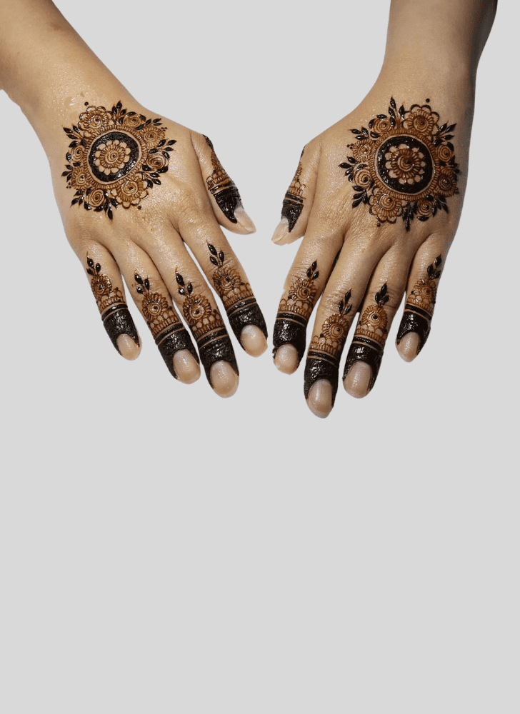 Inviting Durga Puja Henna Design