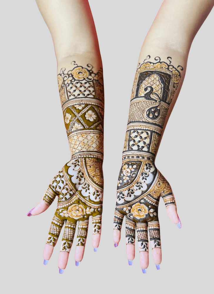 Magnetic Durga Puja Henna Design