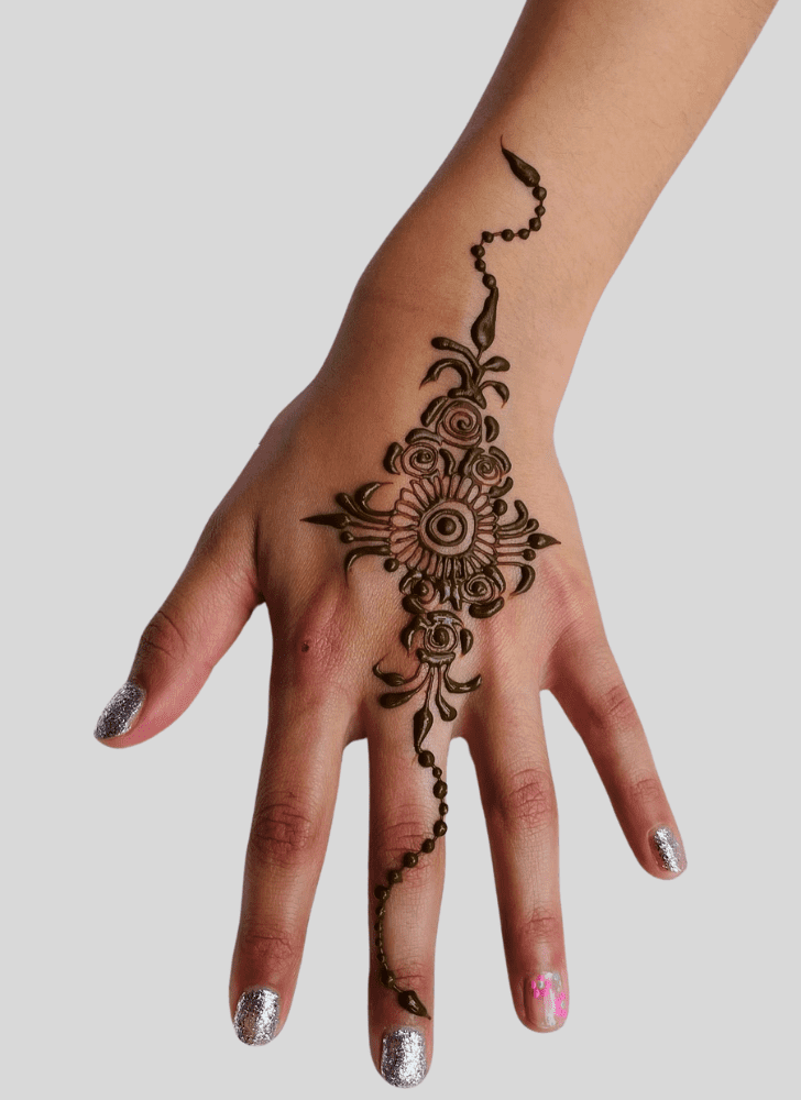 Pretty Durga Puja Henna Design