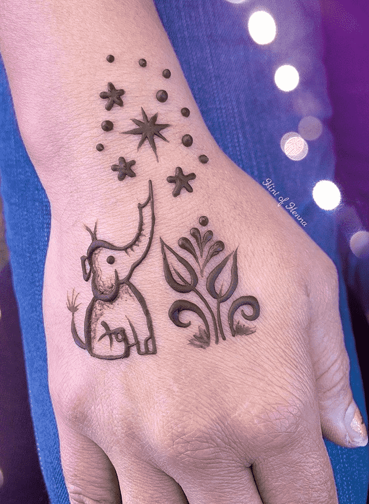 Appealing Elephant Henna Design