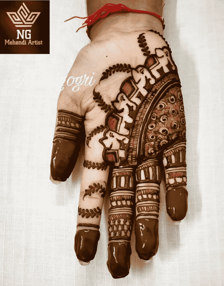 Delightful Elephant Henna Design