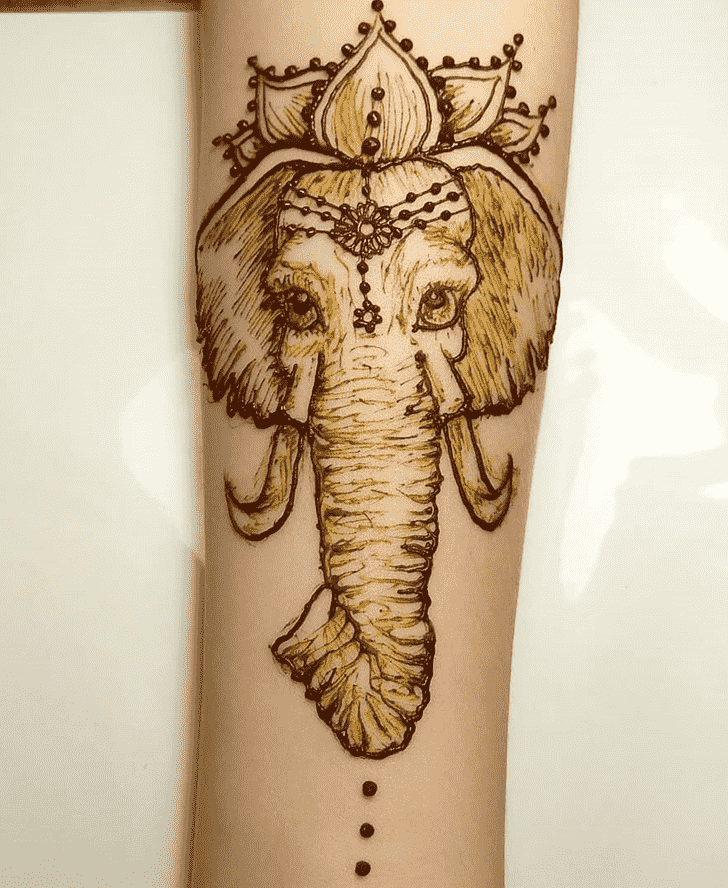 Exquisite Elephant Henna Design