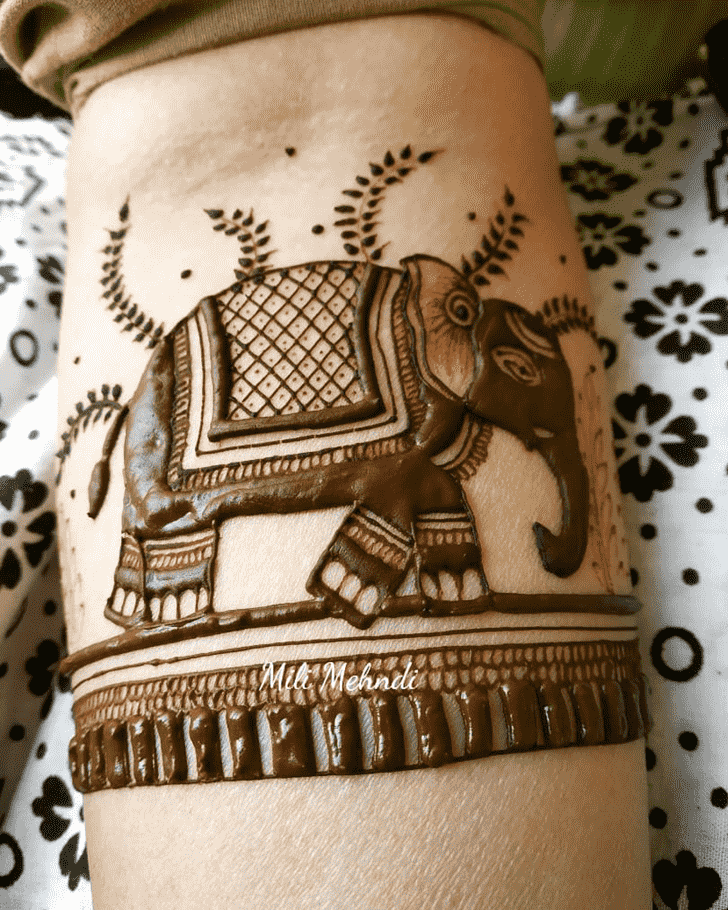 Nice Elephant Henna Design