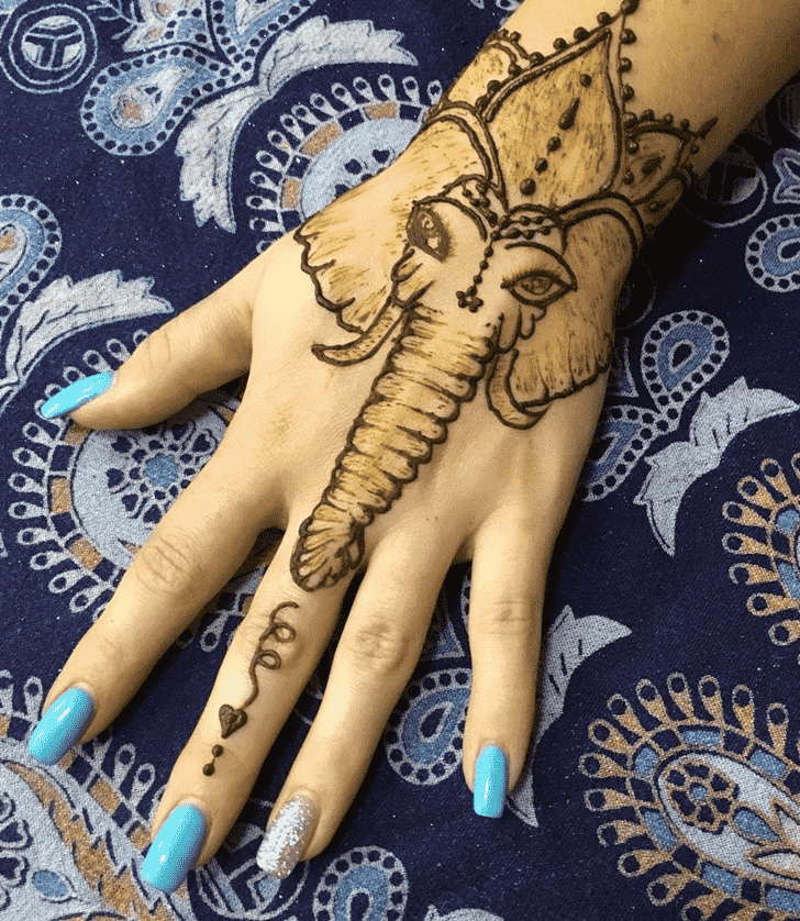 Stunning Elephant Henna Design