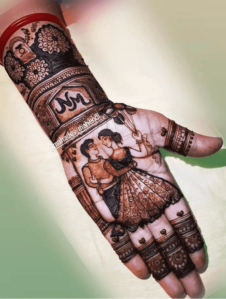 Adorable Engagment Henna Design