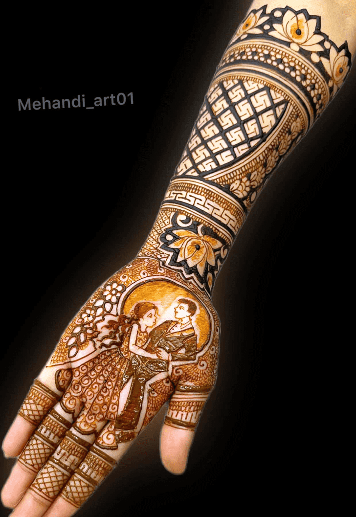 Resplendent Engagment Henna Design