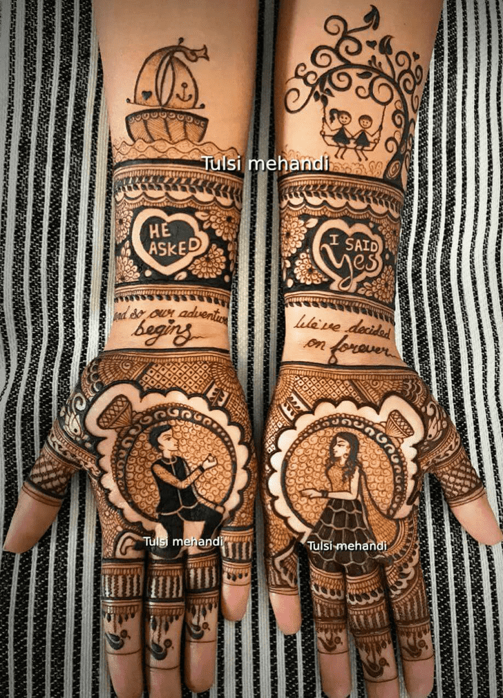 Stunning Engagment Henna Design