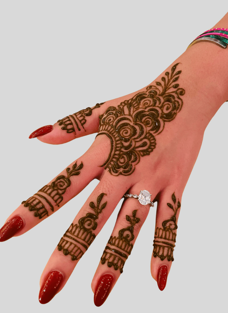 Radiant Finger Henna design