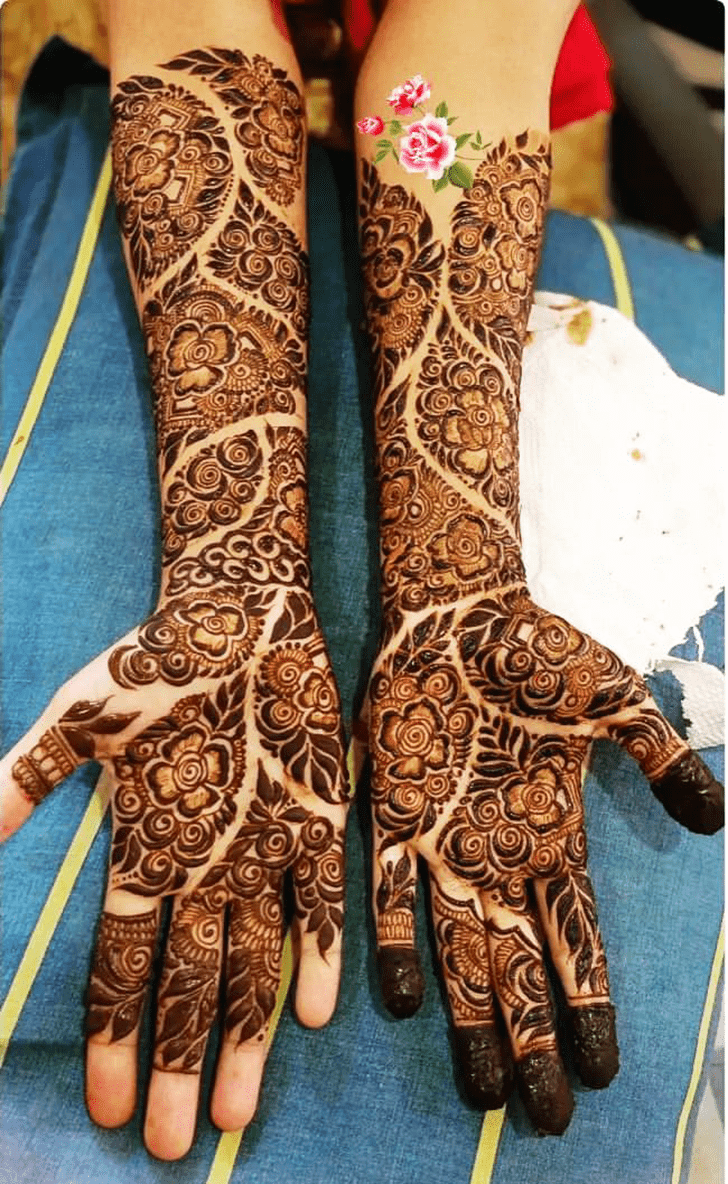 Arm Flowery Mehndi Design