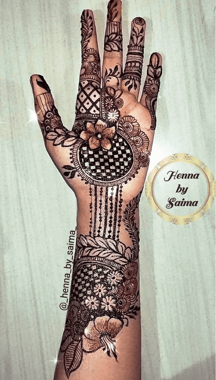 Grand Flowery Mehndi Design