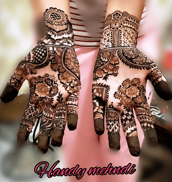 Dazzling Flowers Mehndi Design