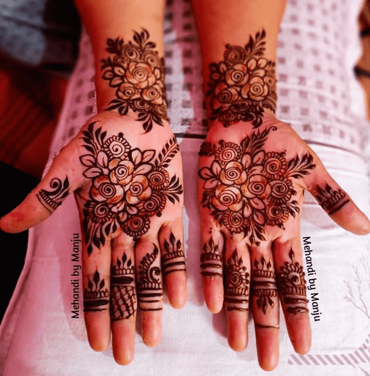 Ideal Flowers Mehndi Design