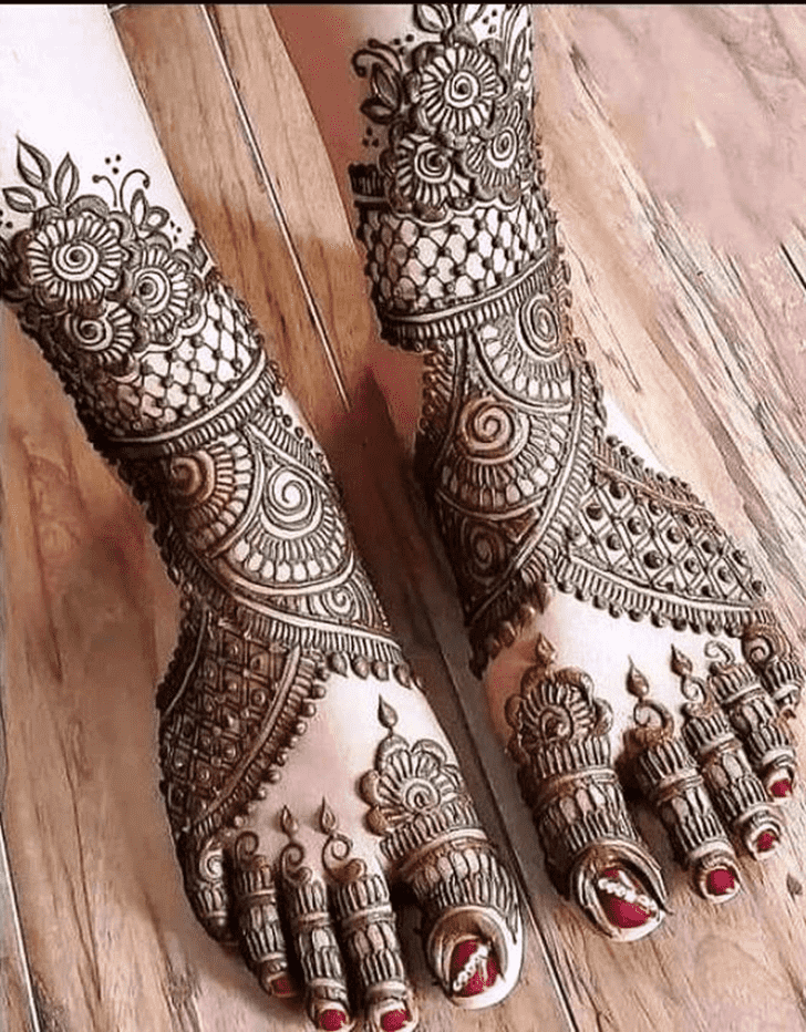 Classy Foot Henna Design