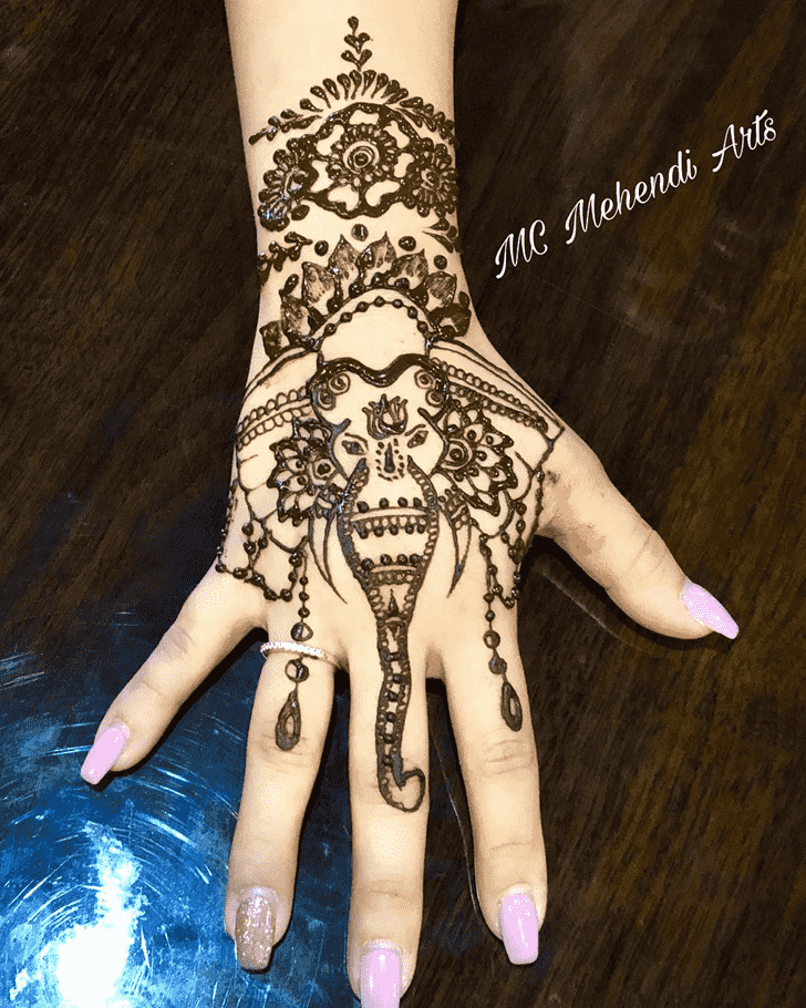 Delightful Ganesh Henna Design