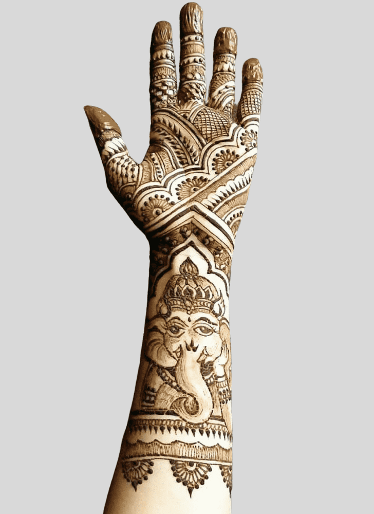 Classy Ganpati Henna design