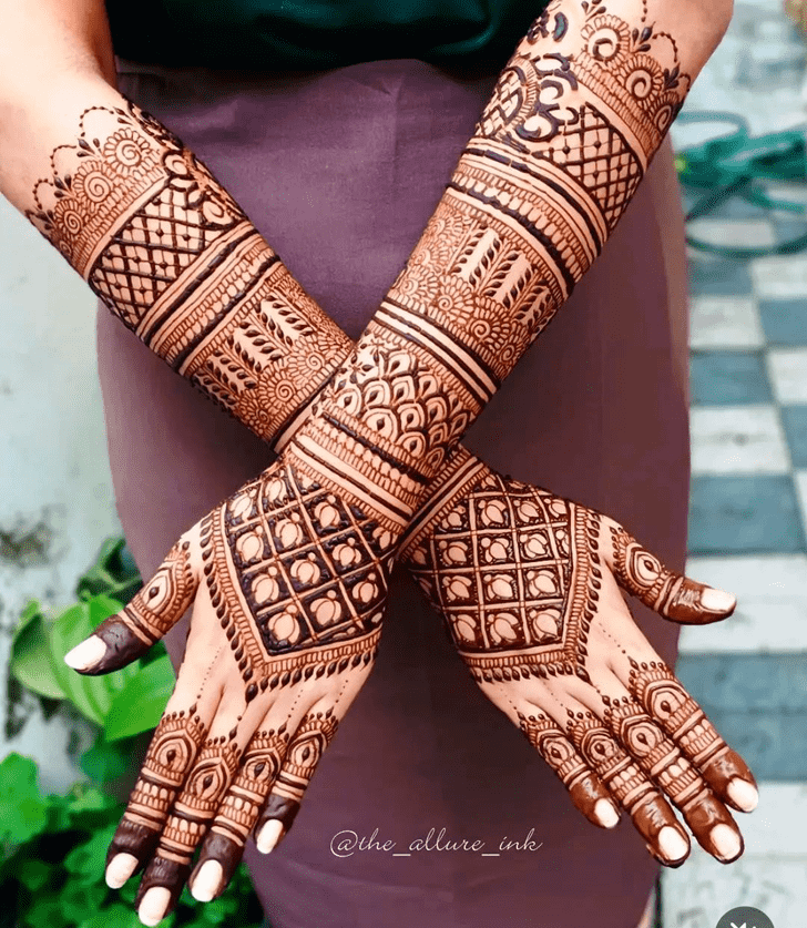 Appealing Graceful Full Arm  Henna Design