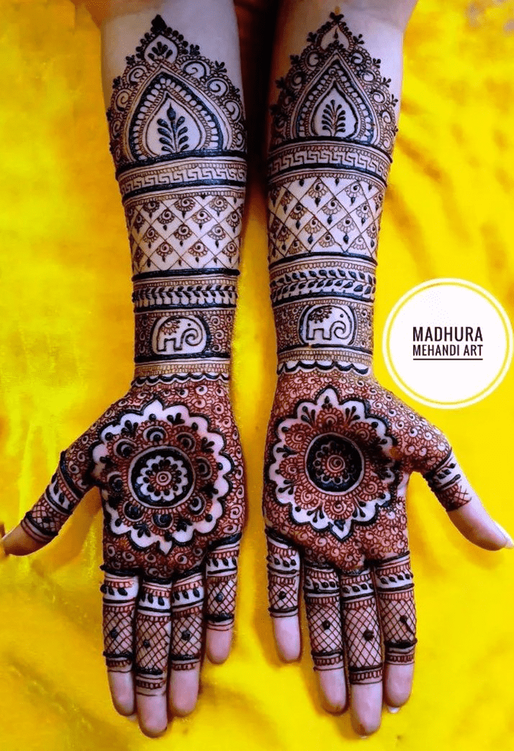 Dazzling Graceful Full Arm  Henna Design