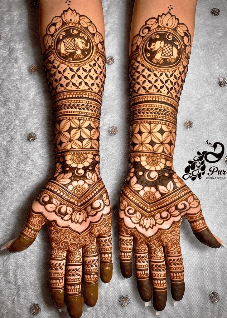 Delightful Graceful Full Arm  Henna Design