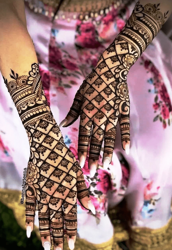 Ideal Graceful Full Arm  Henna Design