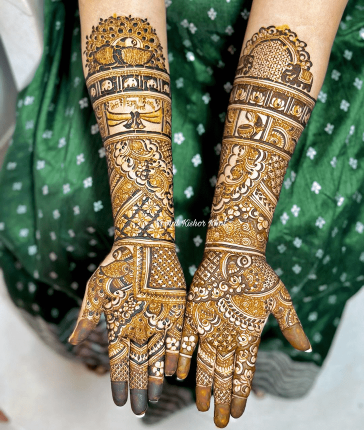 Radiant Graceful Full Arm  Henna Design