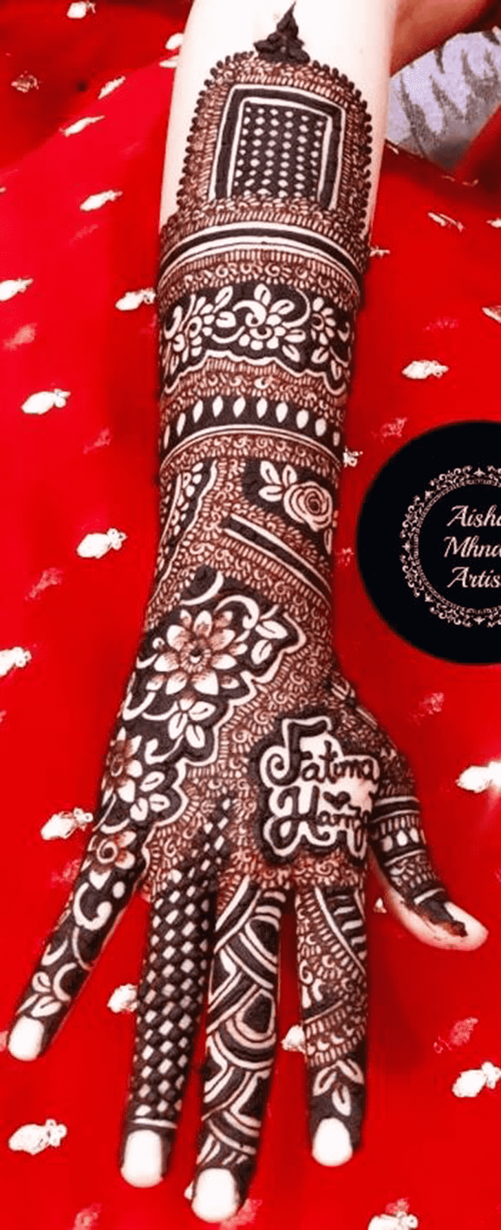 Stunning Graceful Full Arm  Henna Design