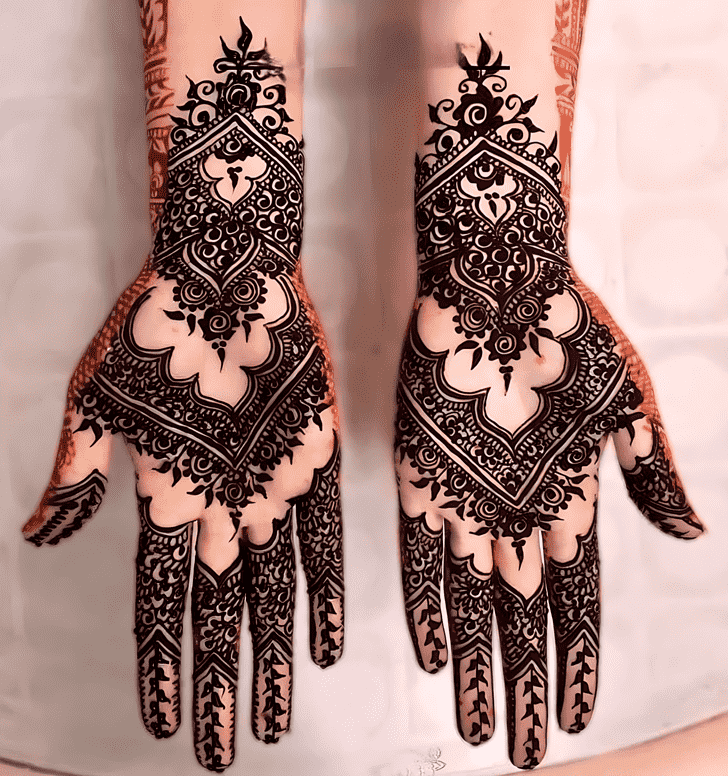 Classy Green Henna Design