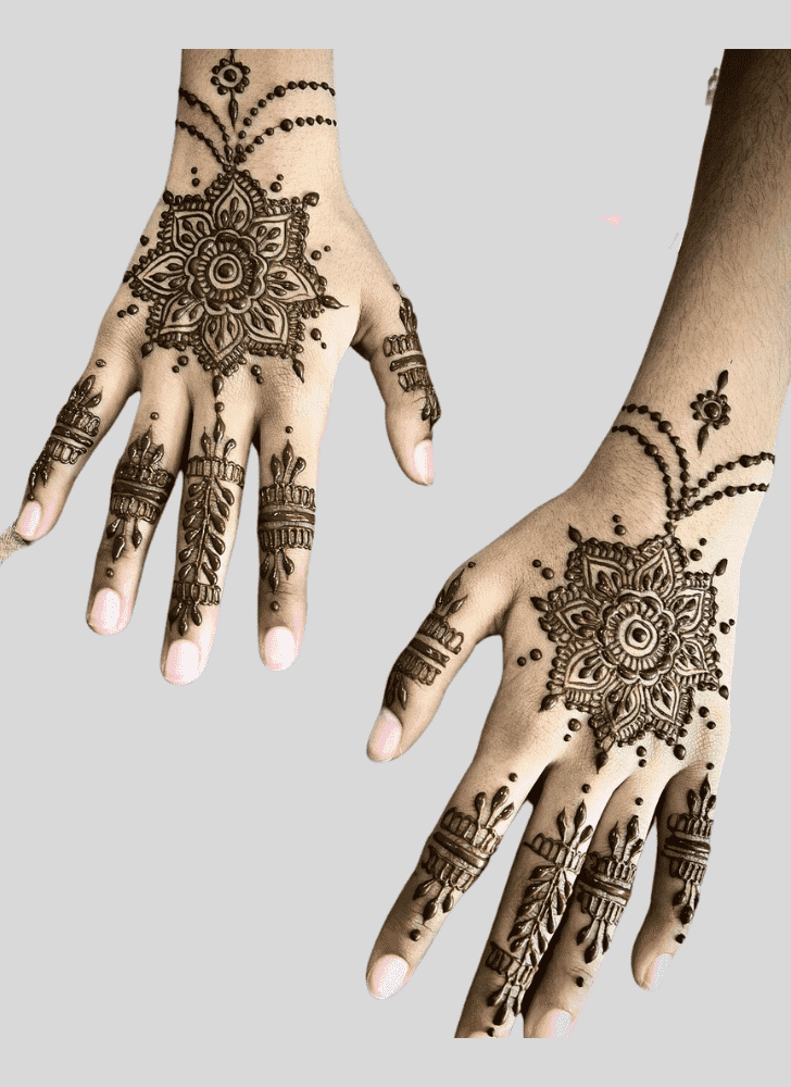 Comely Green Henna Design