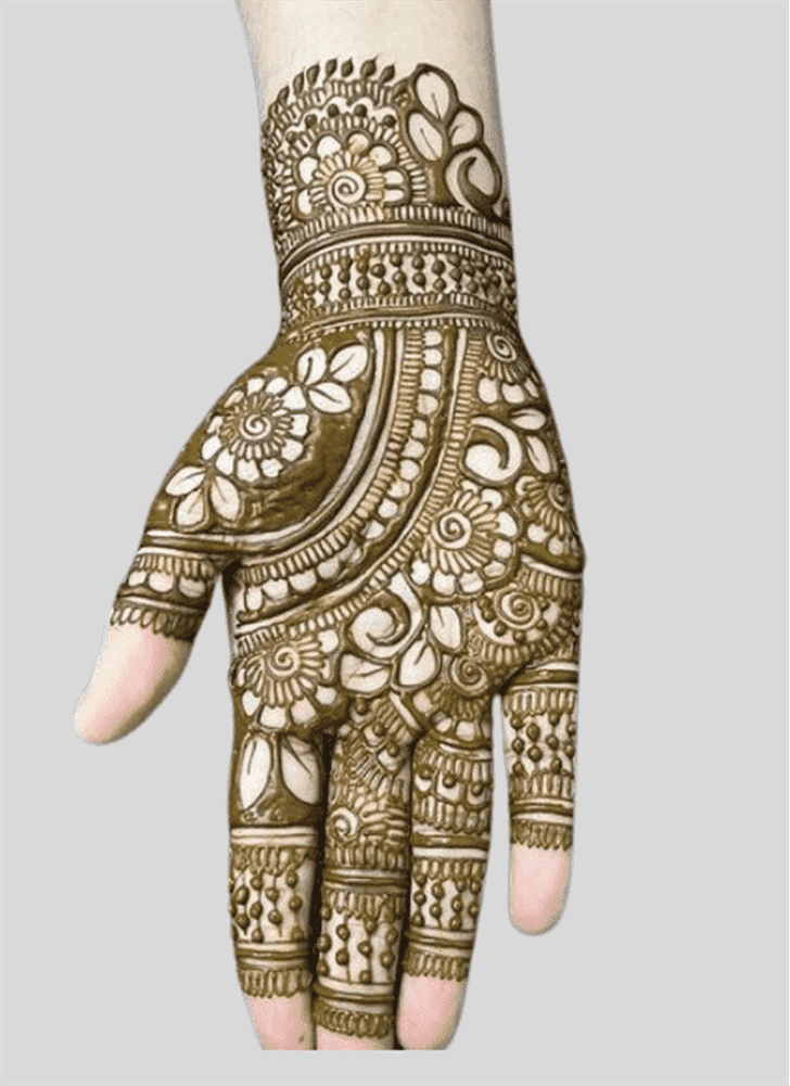 Dazzling Green Henna Design