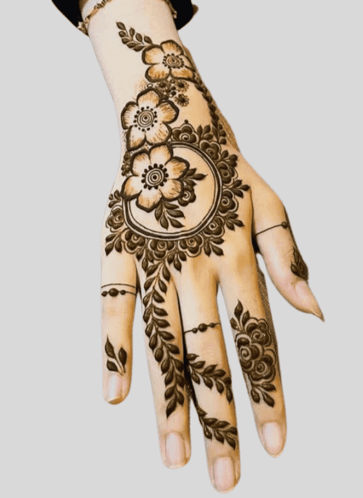 Delicate Green Henna Design