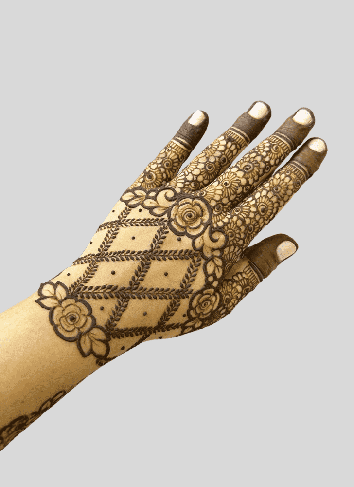 Delightful Green Henna Design