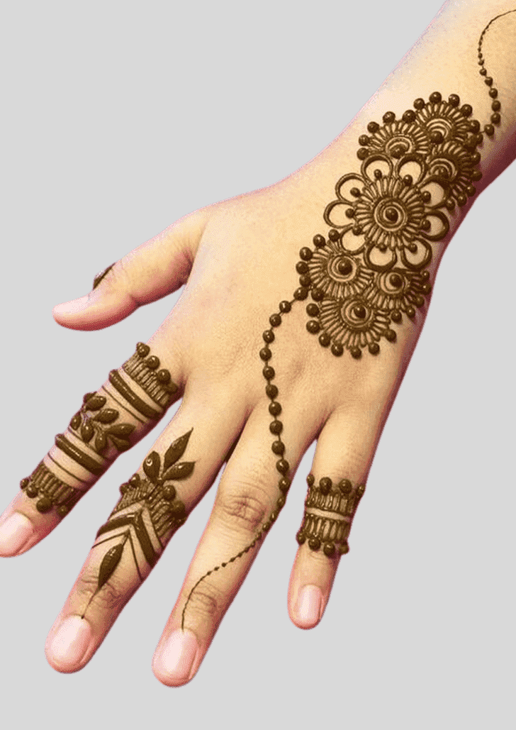 Elegant Green Henna Design