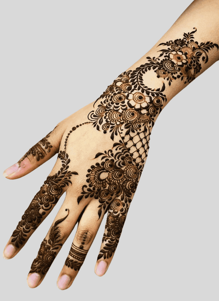 Fascinating Green Henna Design