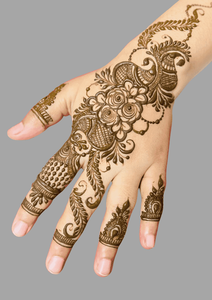 Fetching Green Henna Design