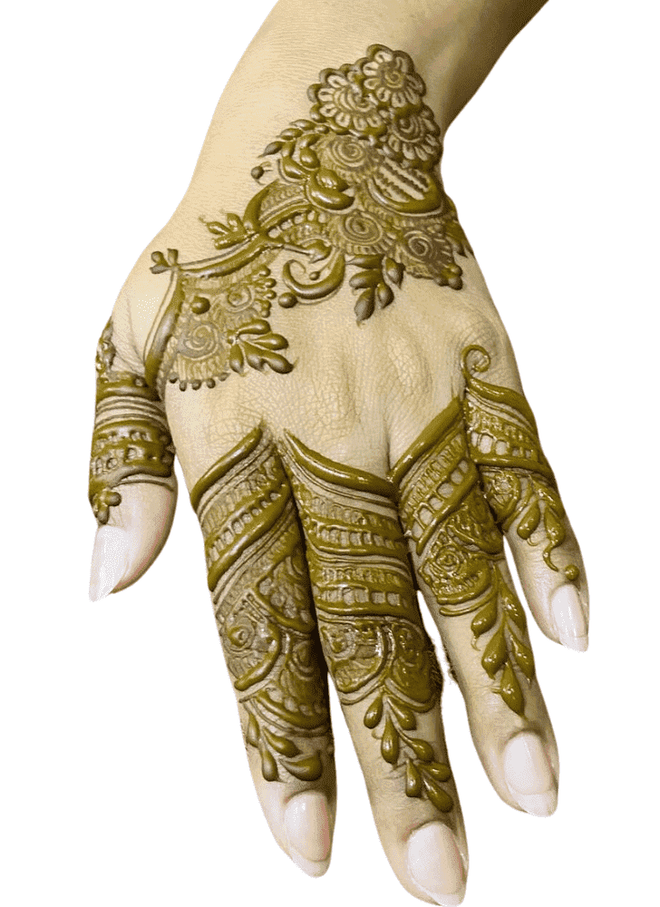 Fine Green Henna Design