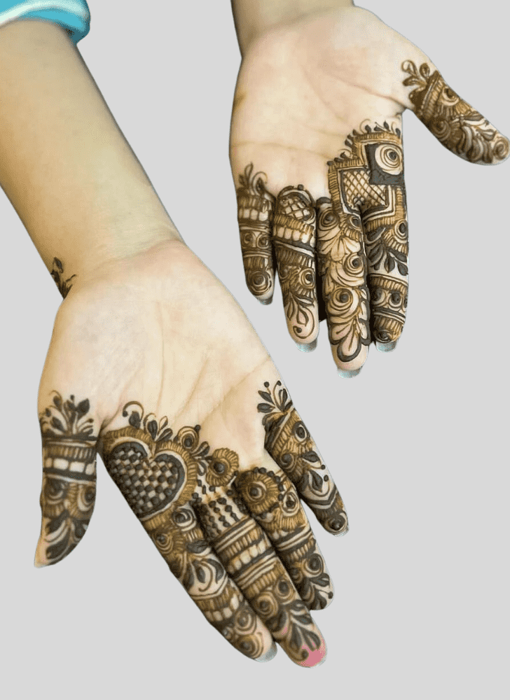 Radiant Green Henna Design