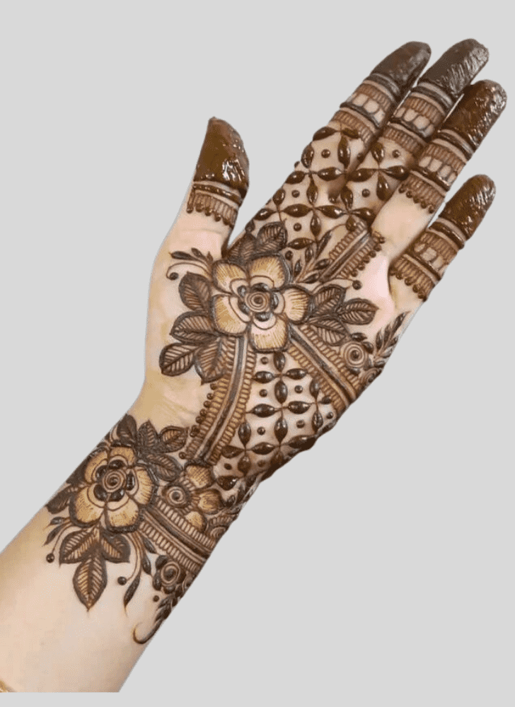 Refined Green Henna Design