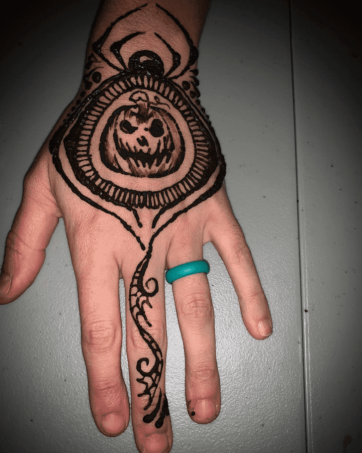 Comely Halloween Mehndi Design