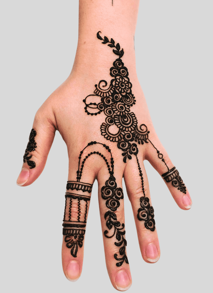 Alluring Hand Finger Mehndi Design