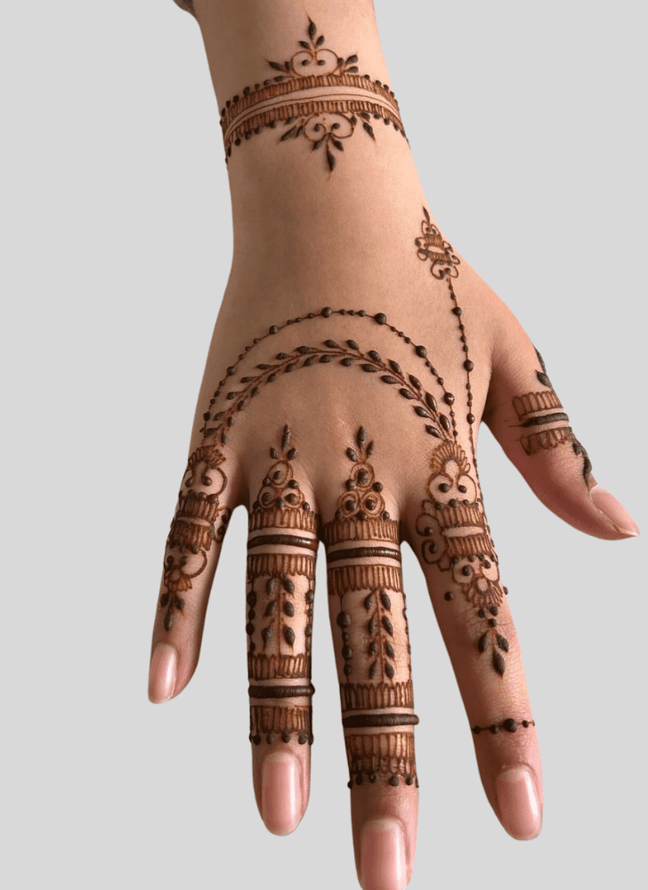 Charming Hand Finger Mehndi Design