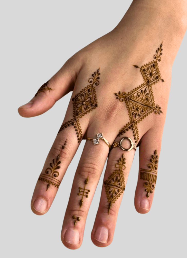 Enticing Hand Finger Mehndi Design