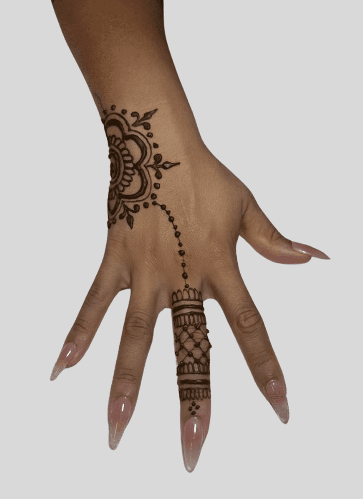 Inviting Hand Finger Mehndi Design