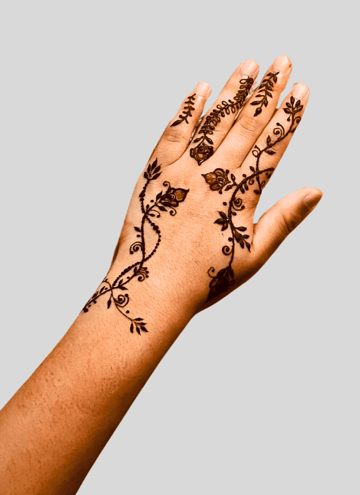 Pleasing Hand Finger Mehndi Design