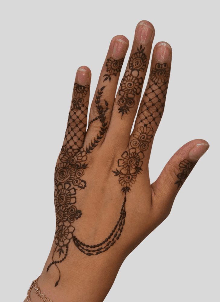 Refined Hand Finger Mehndi Design